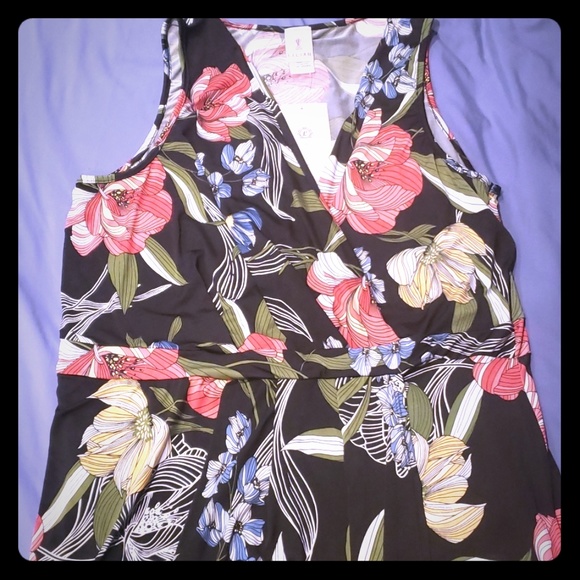 Forever 21 Dresses & Skirts - Tropical Print Dress Faux Wrap Dress